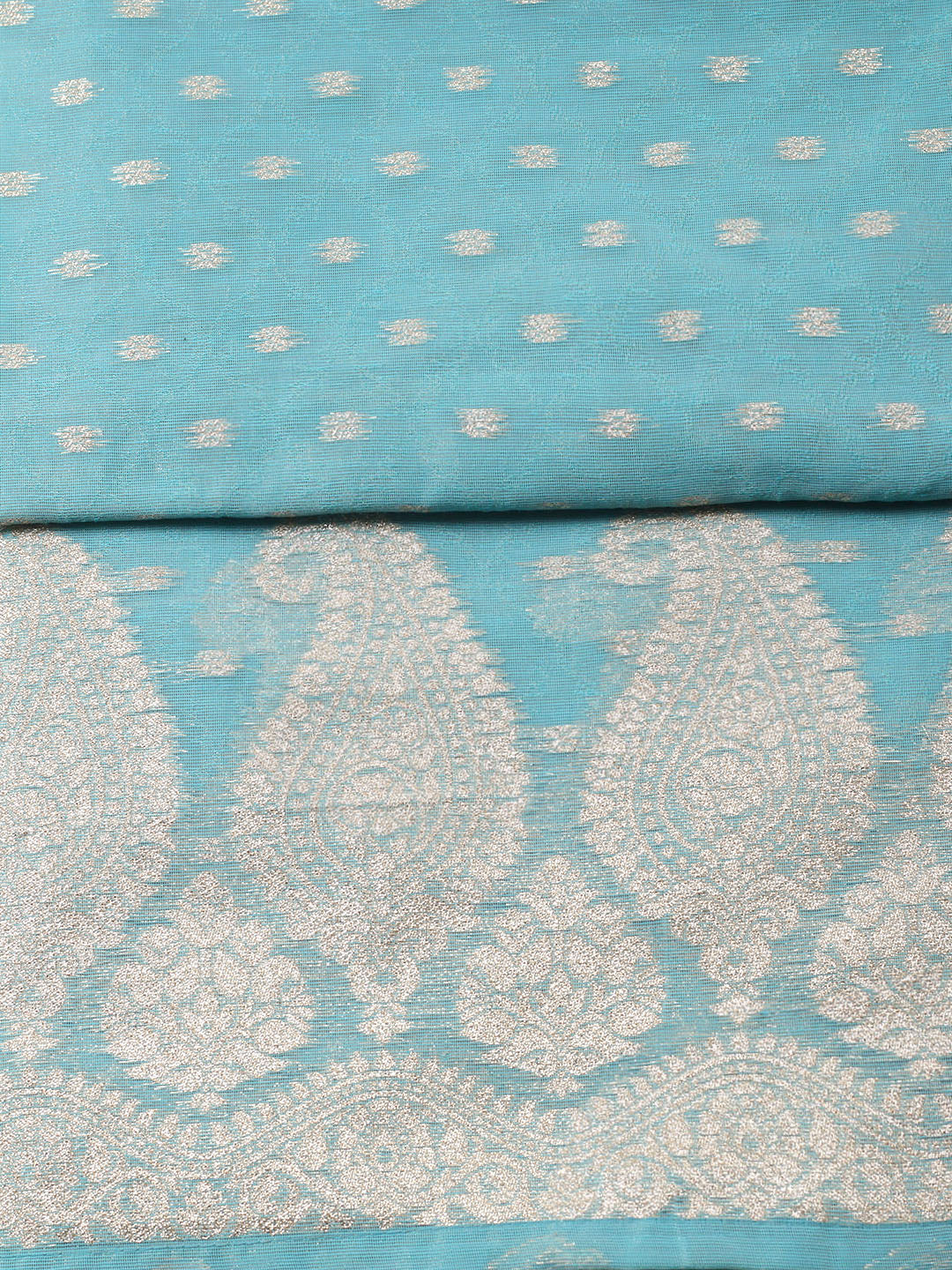 Woven Design Tissue Unstitched Suit With Pant Dupatta