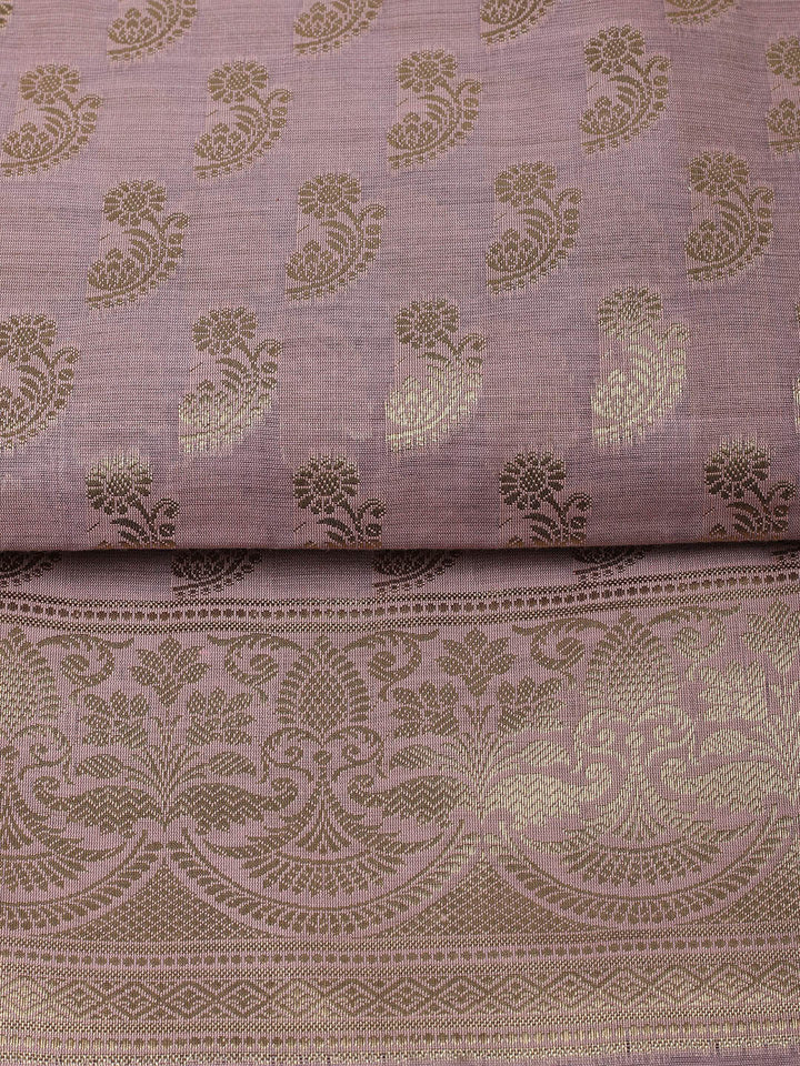 Woven Design Chanderi Unstitched Suit With Pant &amp; Dupatta