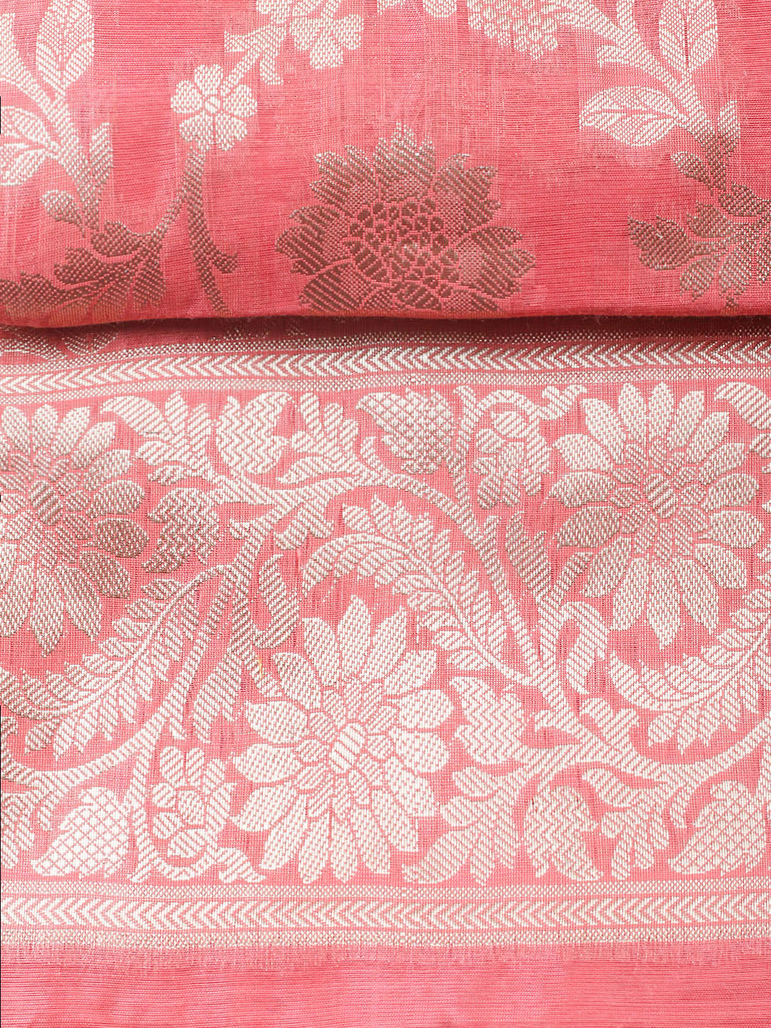 Woven Design Chanderi Unstitched Suit With Pant Dupatta