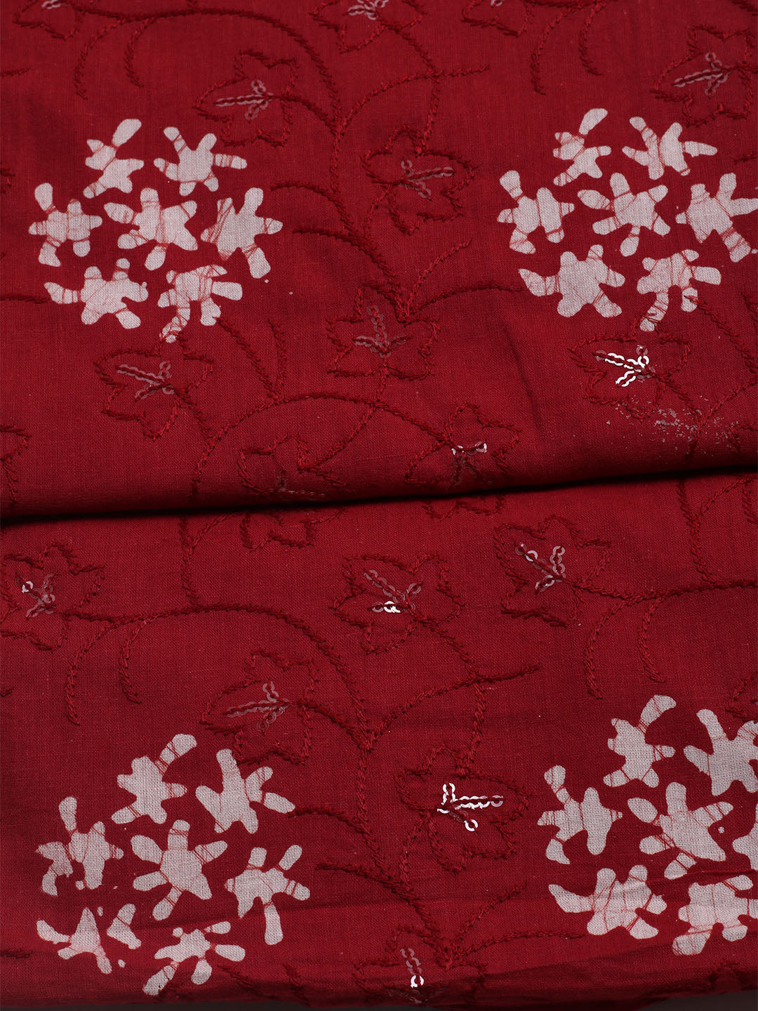 Printed Cotton Blend Unstitched Kurta With Pant &amp; Dupatta