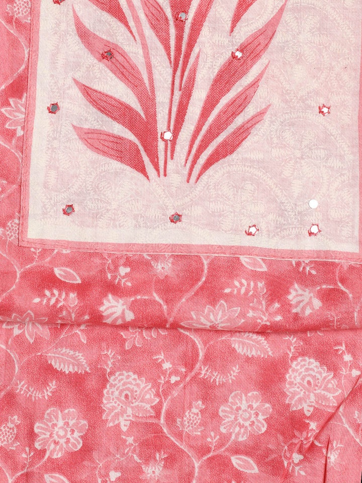 Neck Embroidered Cotton Blend Unstitched Suit With Dupatta