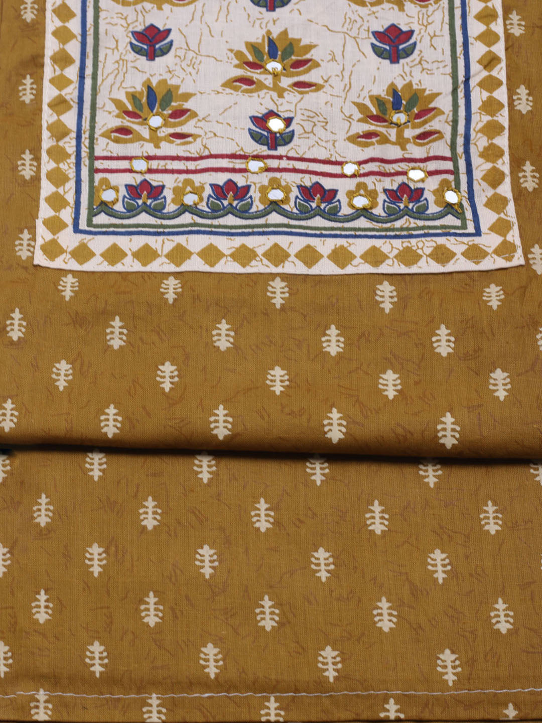 Printed Cotton Blend Unstitched Suit With Dupatta
