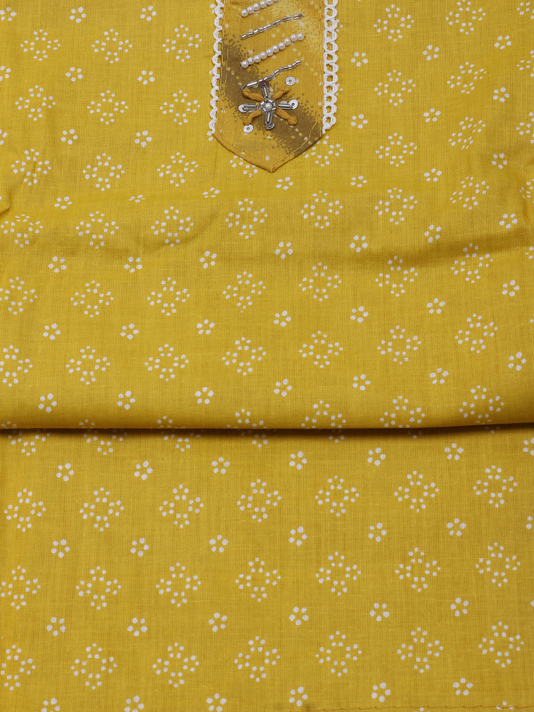 Printed Cotton Blend Unstitched Suit With Dupatta