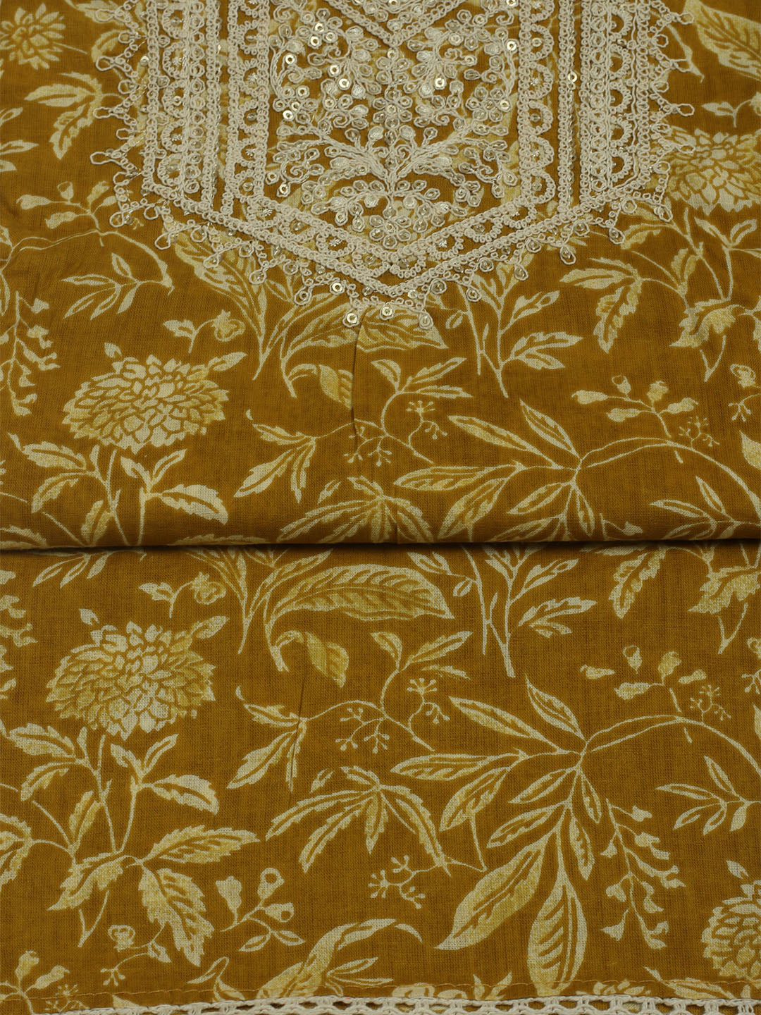 Printed Cotton Unstitched Suits Printed Suit With Pant &amp; Dupatta
