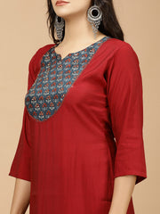 Printed Chanderi Kurta With Pants & Dupatta