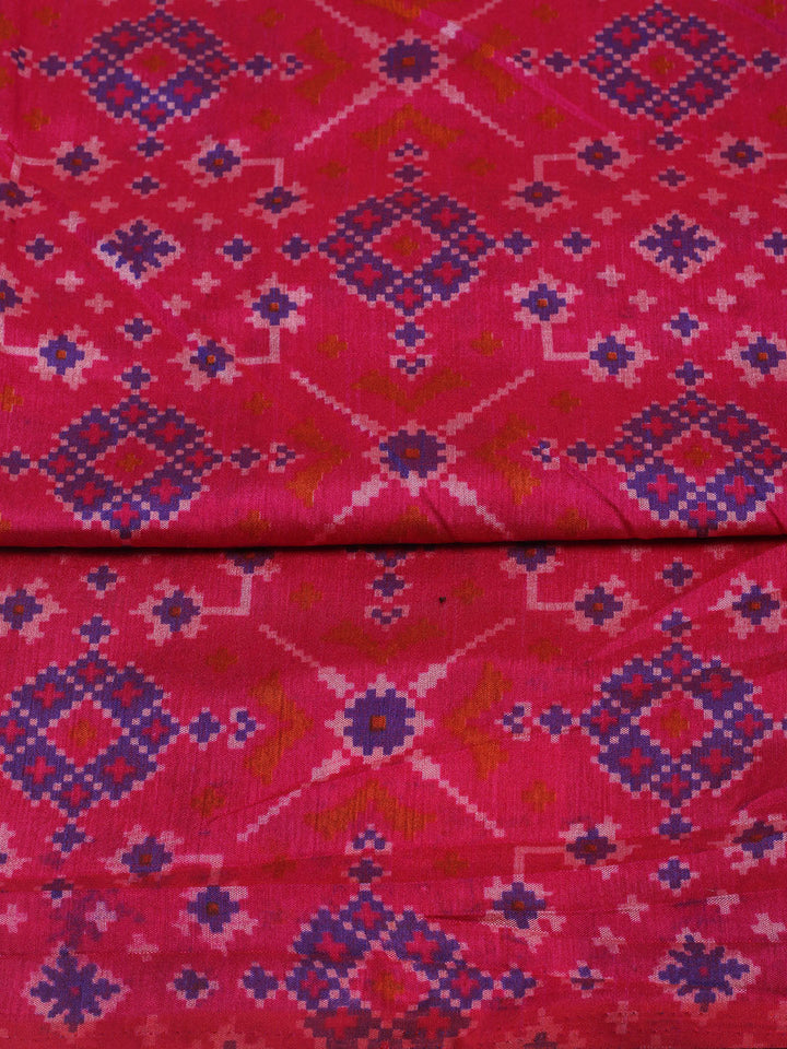 Printed Art Silk Unstitched Kurta With Pant &amp; Dupatta