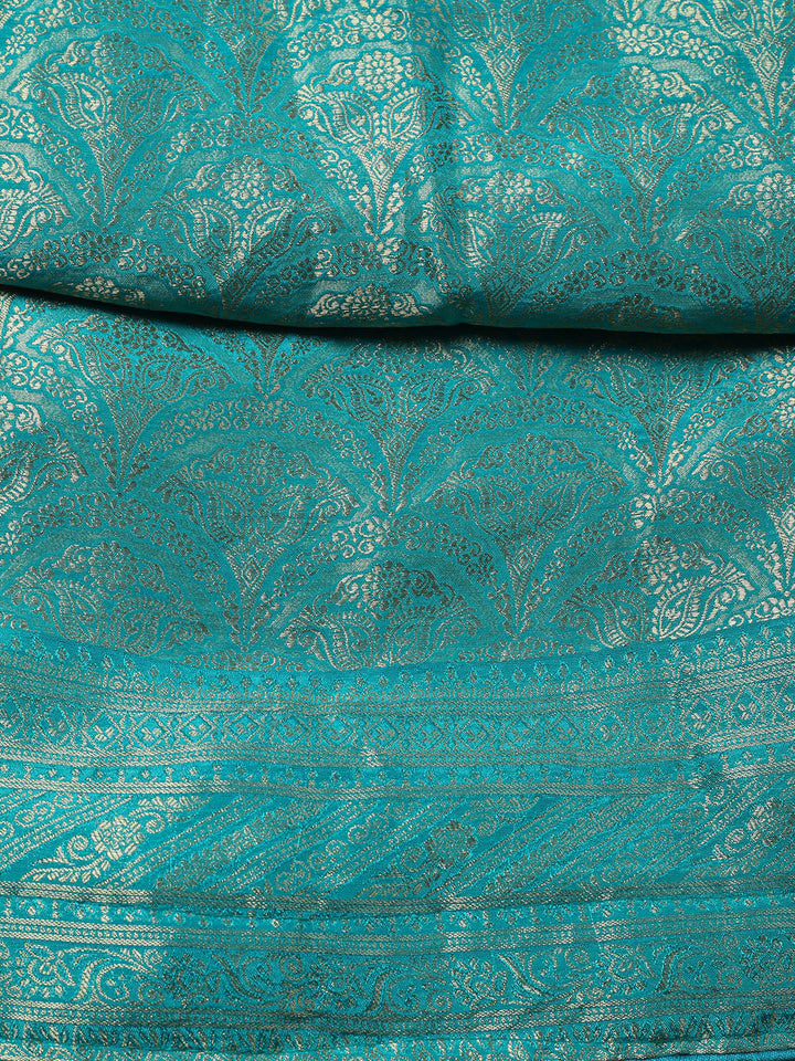 Woven Design Chanderi Unstitched Suit With Pant &amp; Dupatta