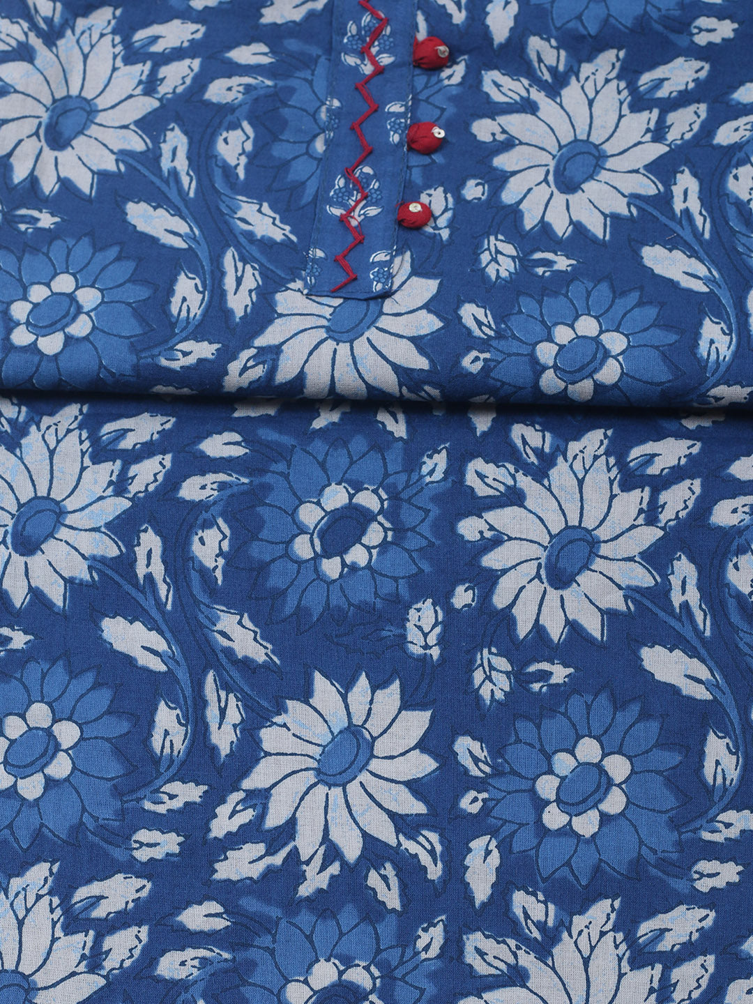 Embroidered Cotton Blend Unstitched Suit With Pant &amp; Dupatta