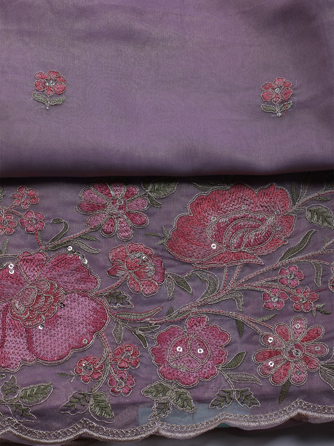 Embroidered Organza Unstitched Suit With Dupatta
