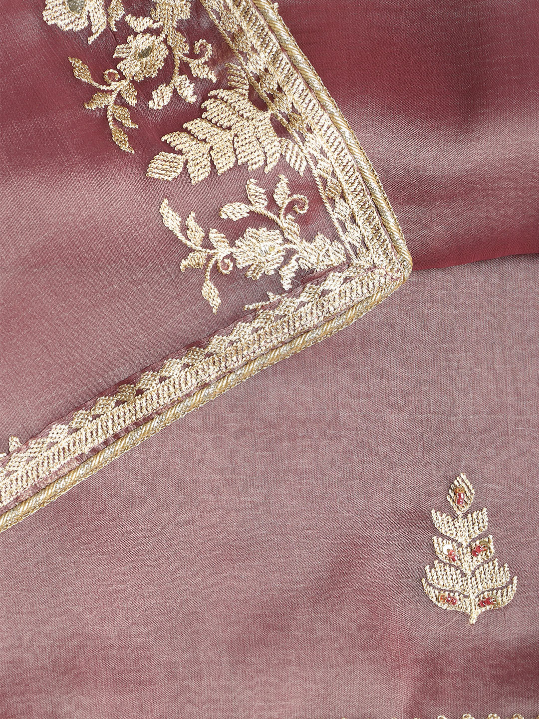 Embroidered Organza Unstitched Suit With Dupatta