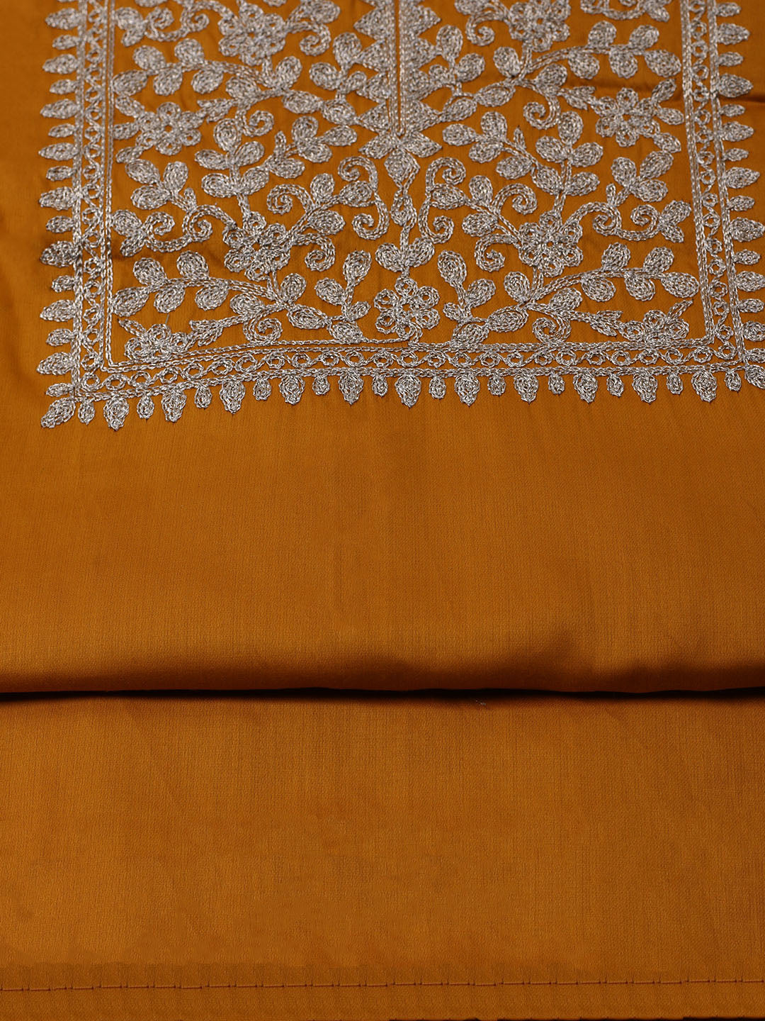 Neck Embroidered Chanderi Unstitched Suit With Dupatta