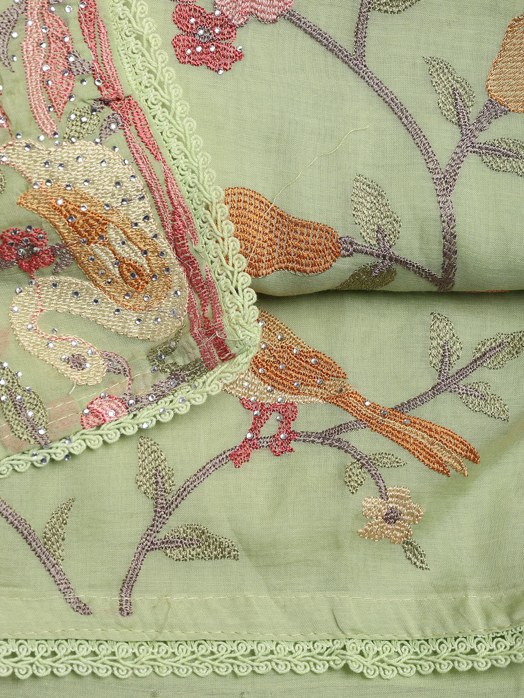 Embroidered Cotton Blend Unstitched Suit With Dupatta