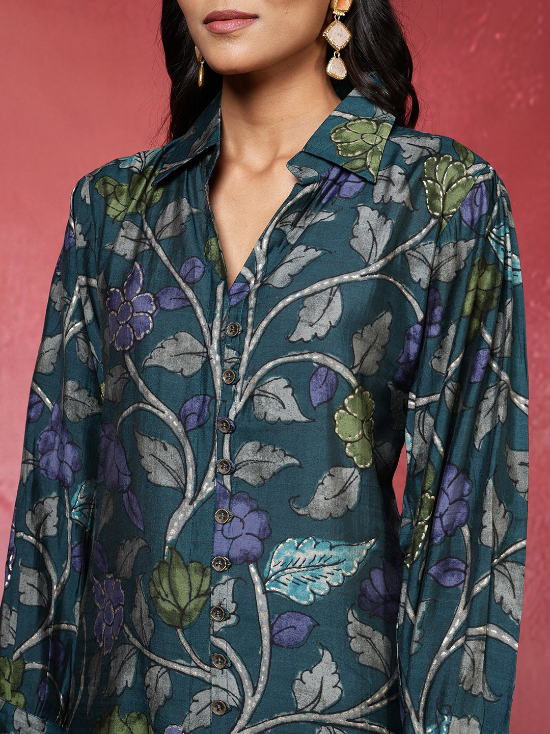Printed Cotton Blend Kurta With Pants
