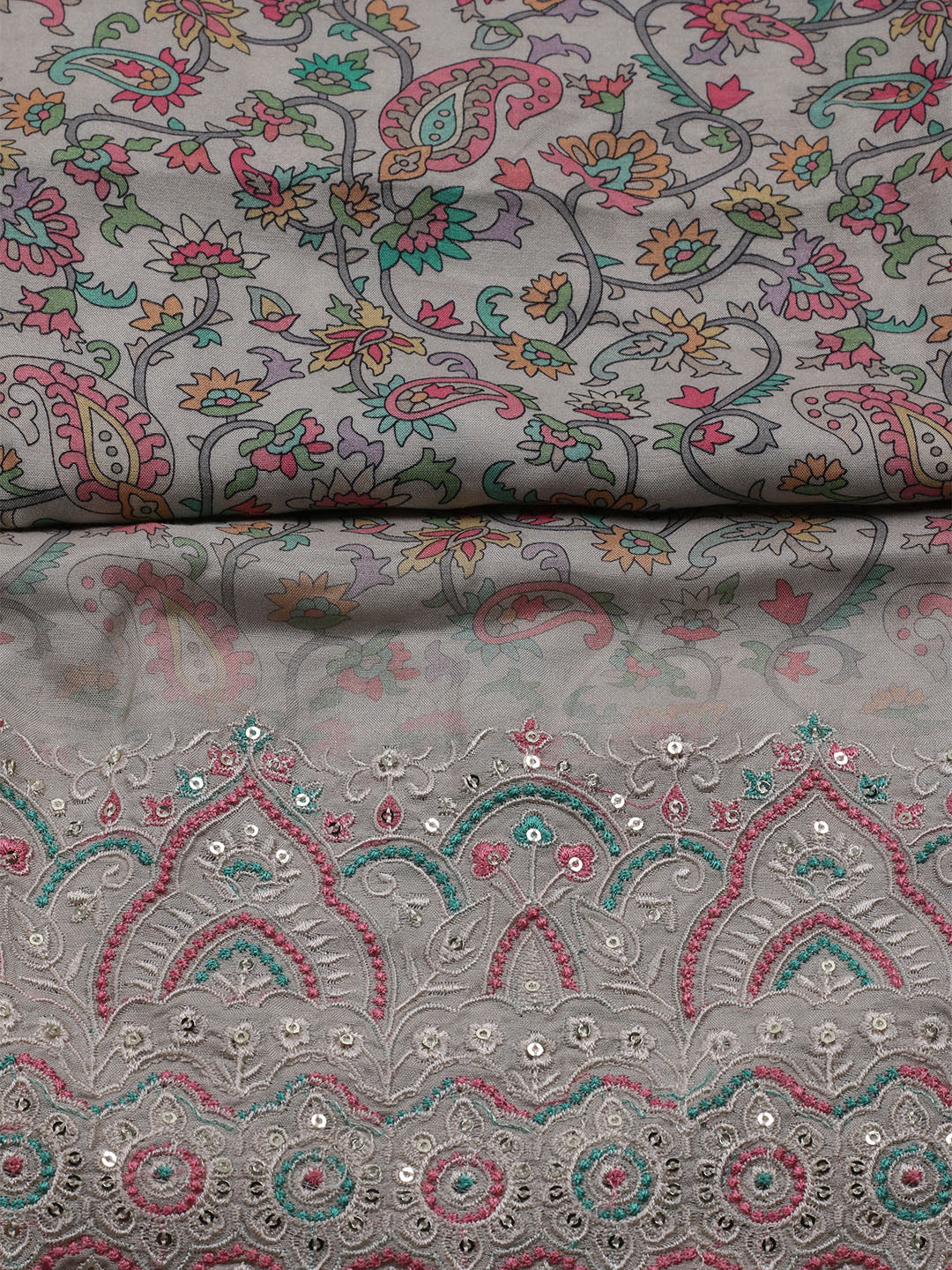 Printed Muslin Unstitched Suit With Dupatta