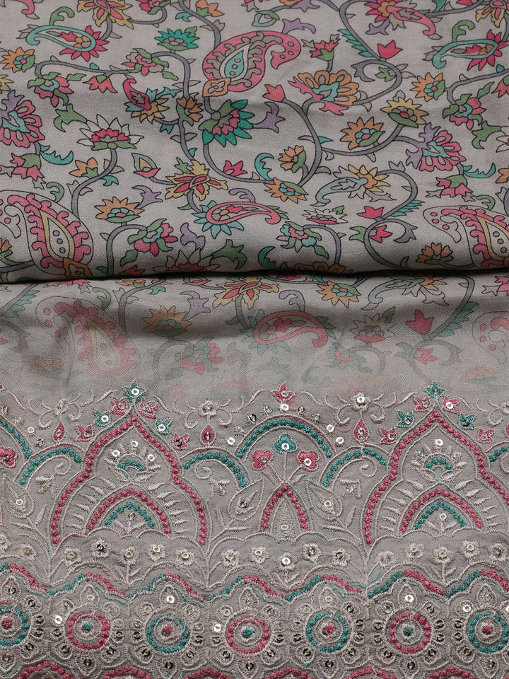 Printed Muslin Unstitched Suit With Dupatta