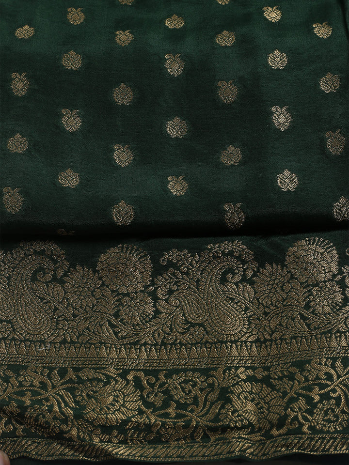Woven Design Chanderi Unstitched Suit With Dupatta