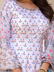 Digital Printed Anarkali Kurta With Churidar & Dupatta