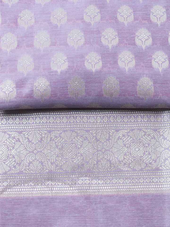 Banarasi Chanderi Unstitched Suit With Pant &amp; Dupatta