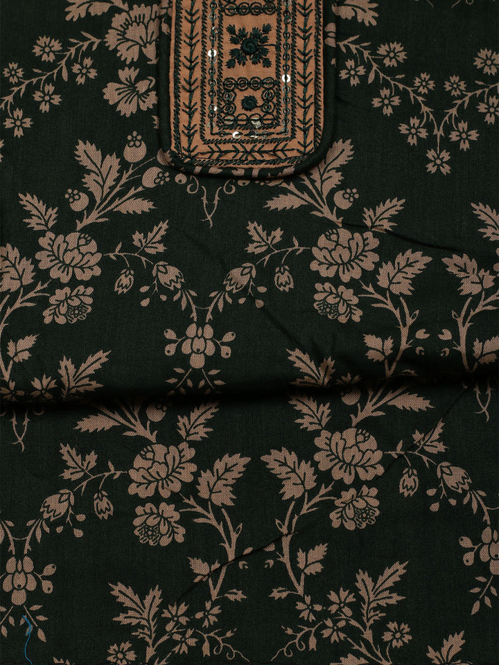 Printed Cotton Blend Unstitched Suit With Dupatta