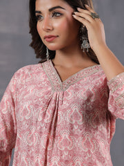 Printed Cotton Kurti With Pants