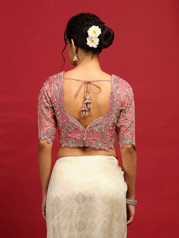 Embroidered Dola Silk Saree