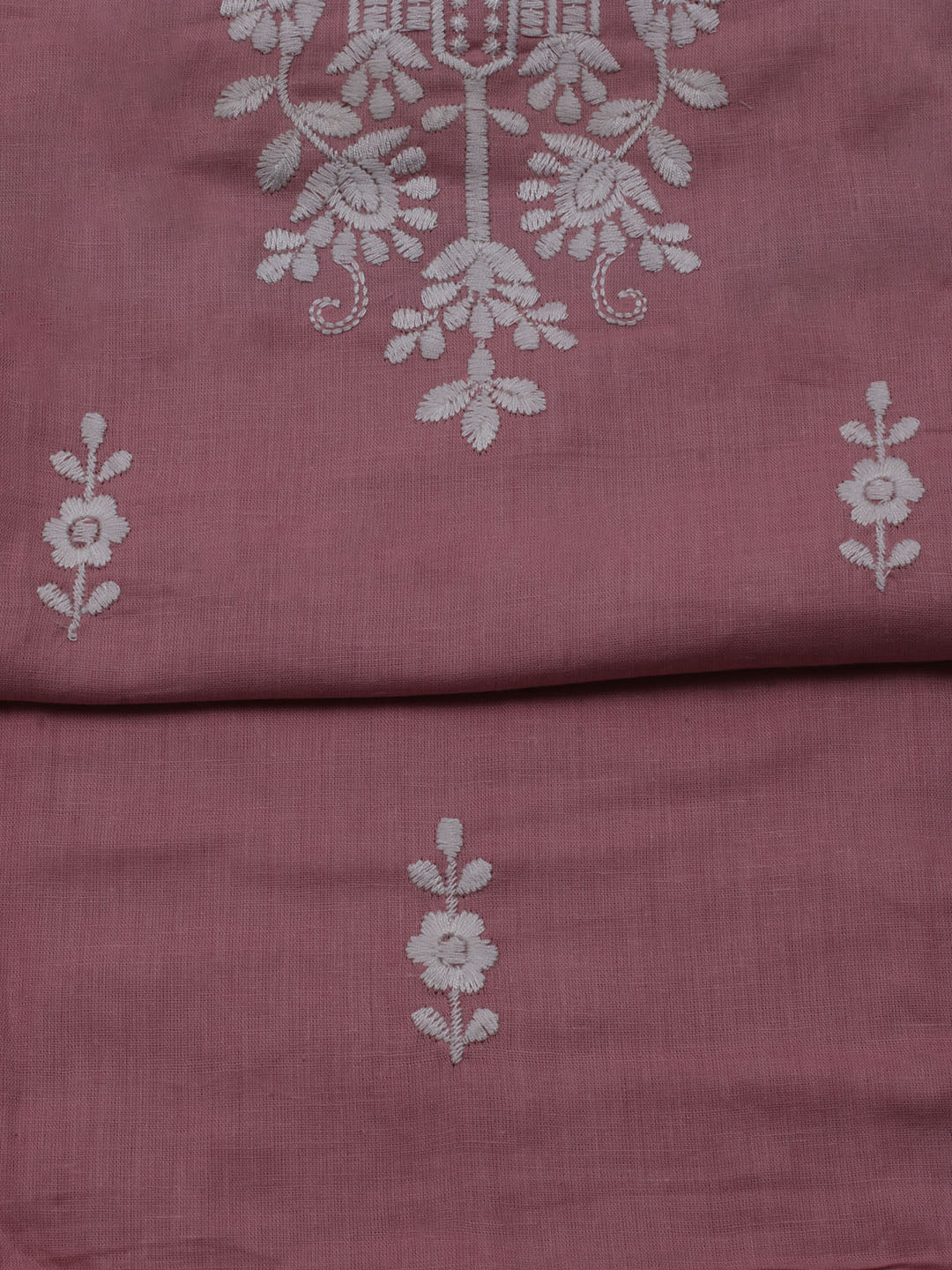 Neck Embroidered Cotton Blend Unstitched Suit With Dupatta