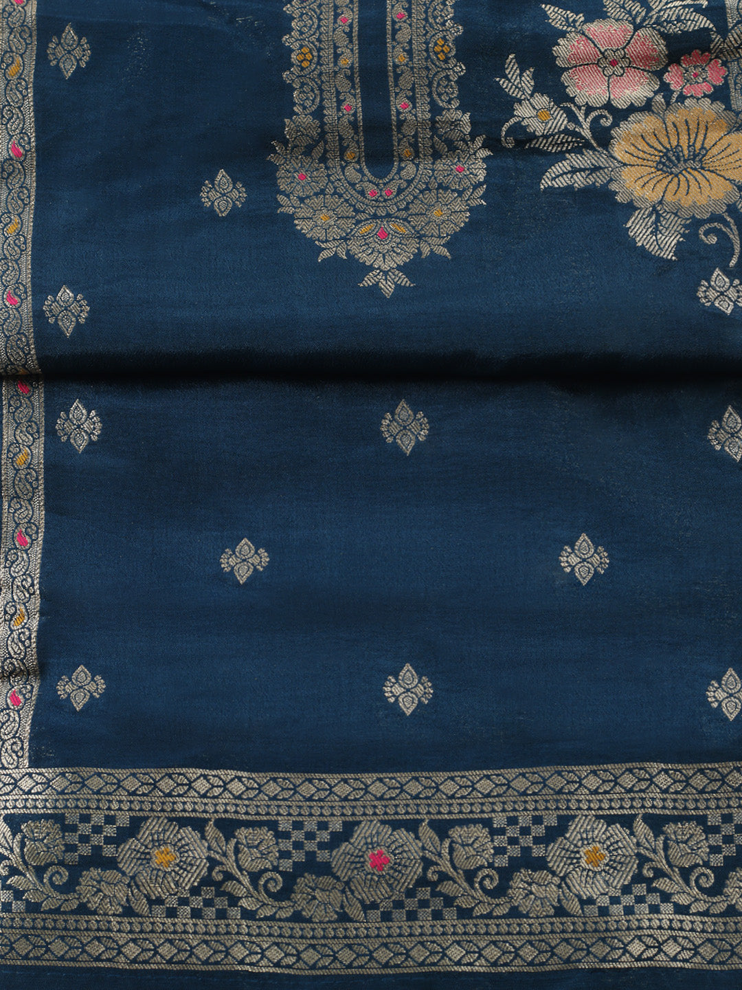 Woven Design Chanderi Unstitched Suit With Pant &amp; Dupatta