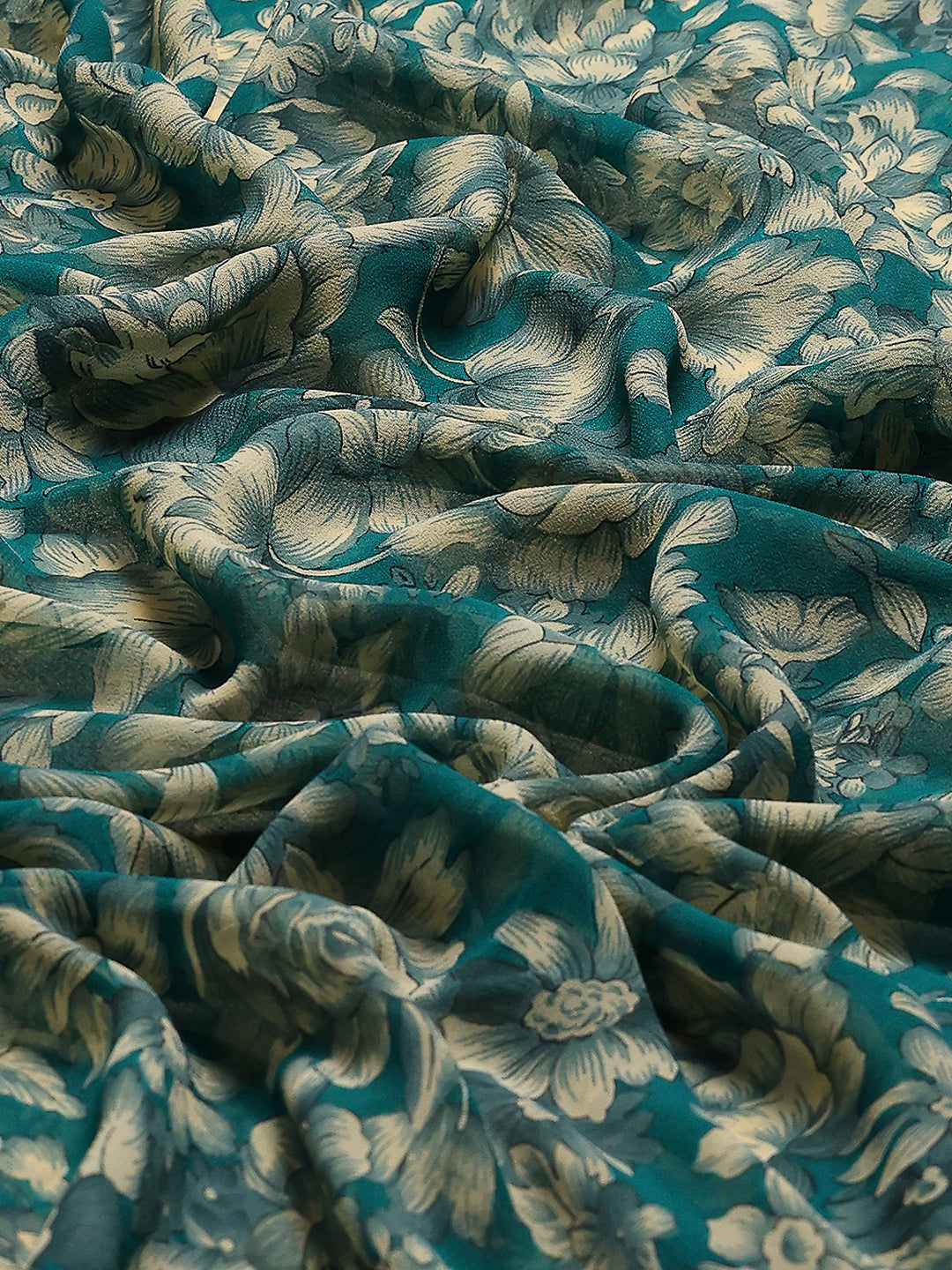 Floral Printed Georgette Saree