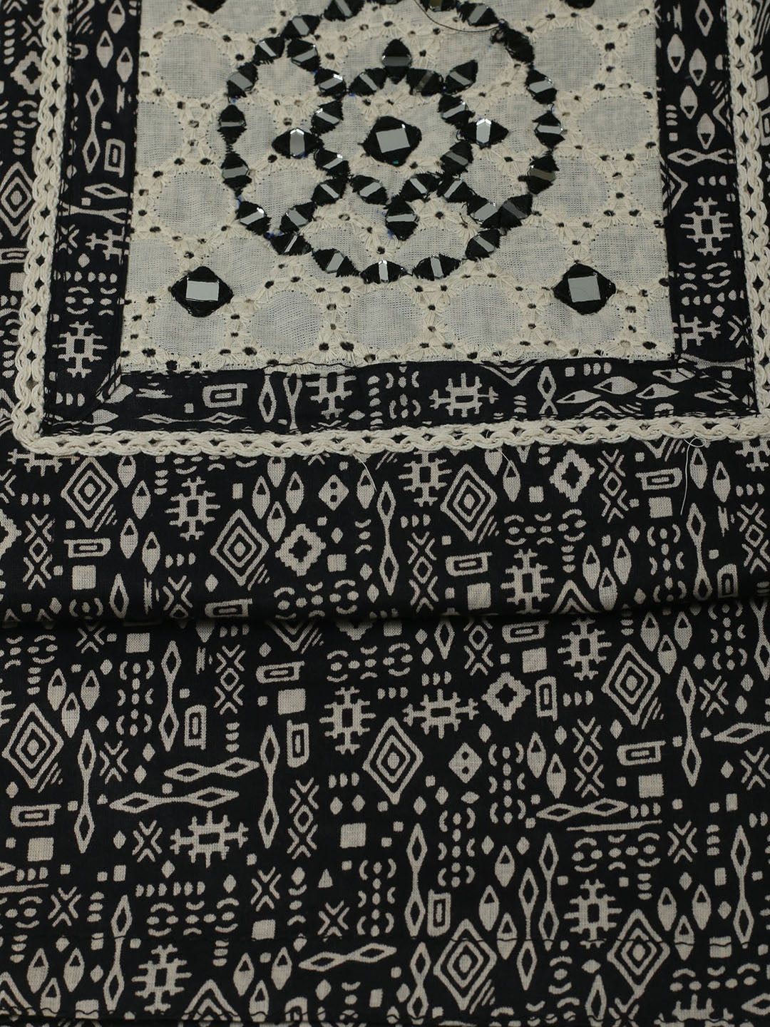 Printed Cotton Unstitched Kurta With Pant &amp; Dupatta
