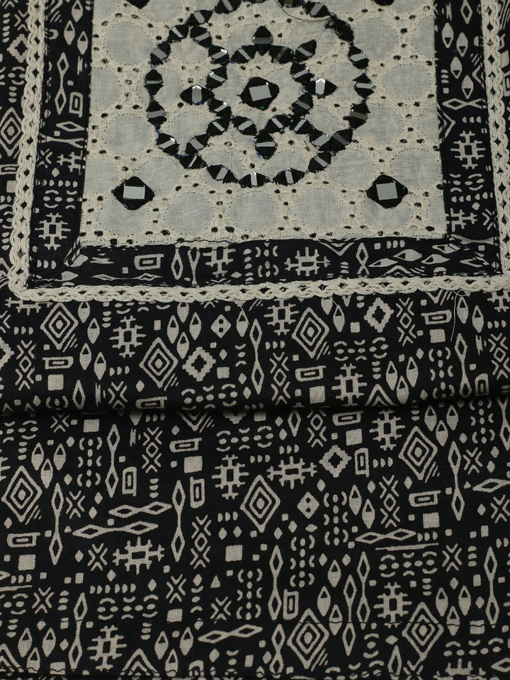 Printed Cotton Unstitched Kurta With Pant &amp; Dupatta