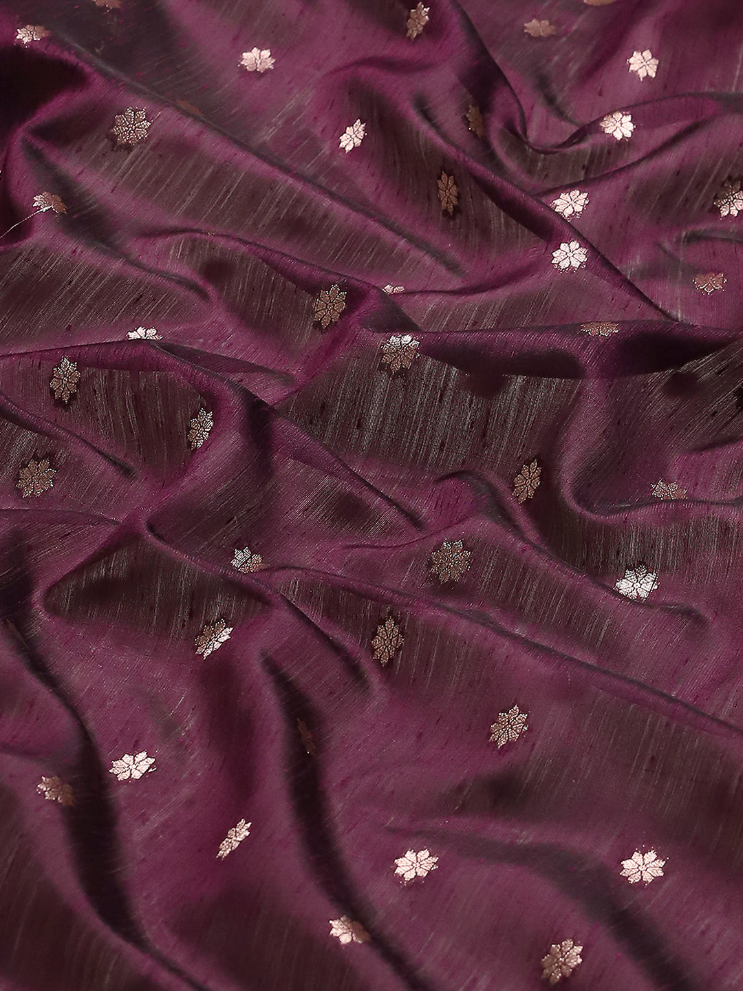 Zari Border Booti Cotton Blend Woven Saree