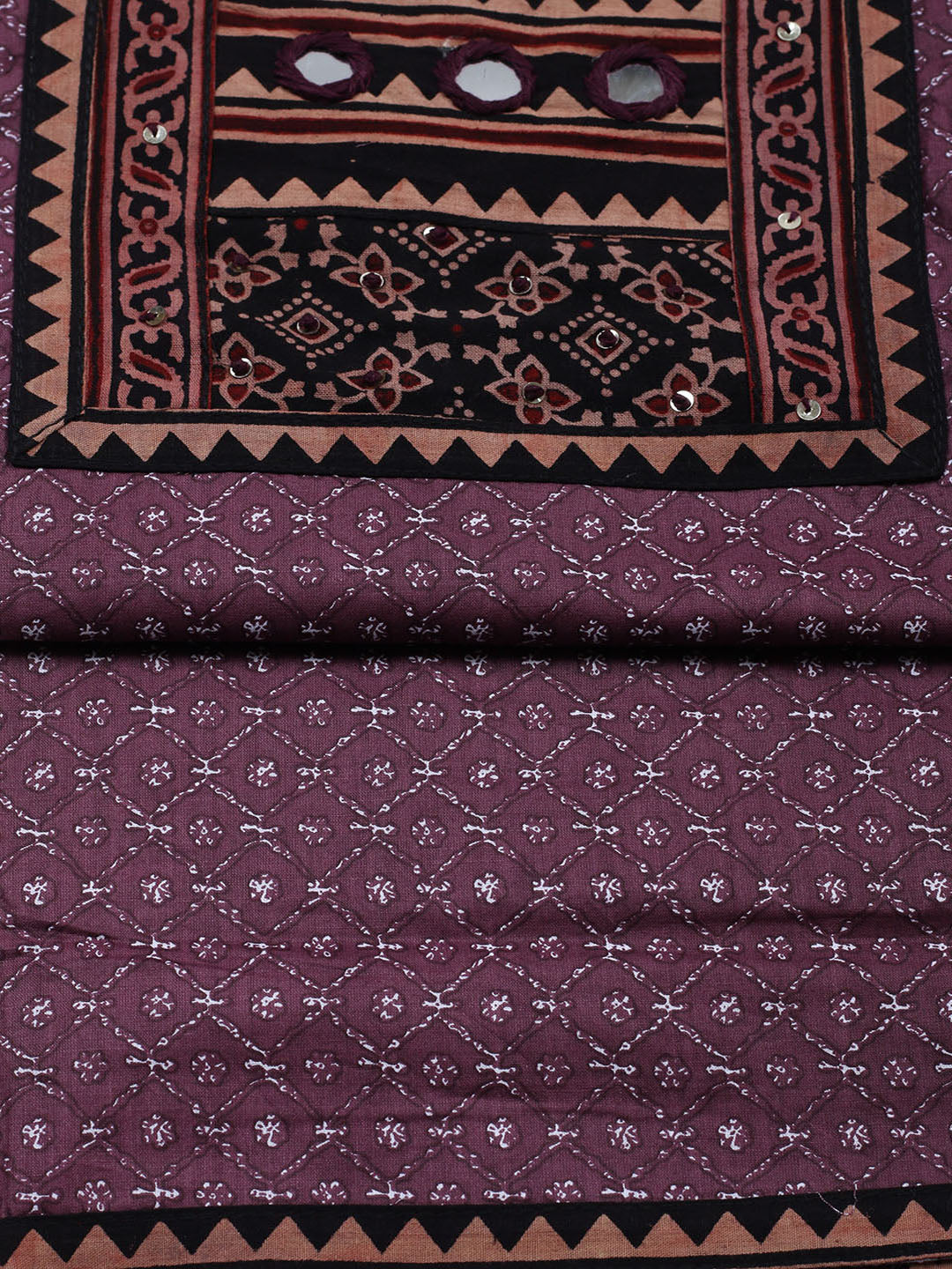 Printed Cotton Blend Unstitched Suit With Pant &amp; Dupatta