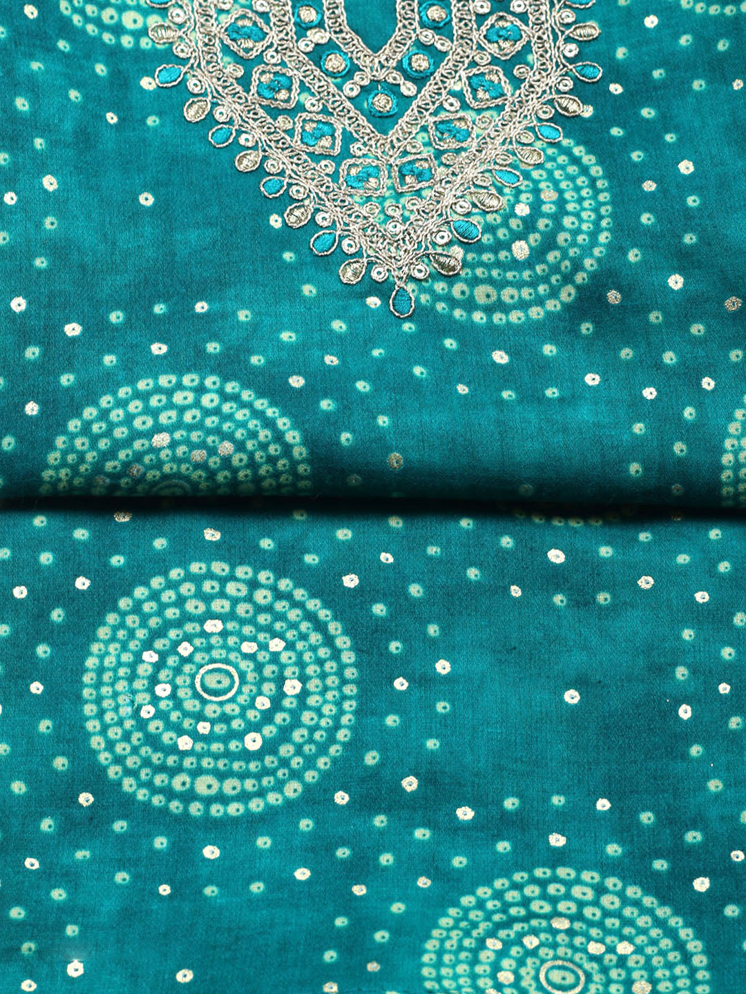 Embroidered Cotton Unstitched Suit With Pant &amp; Dupatta