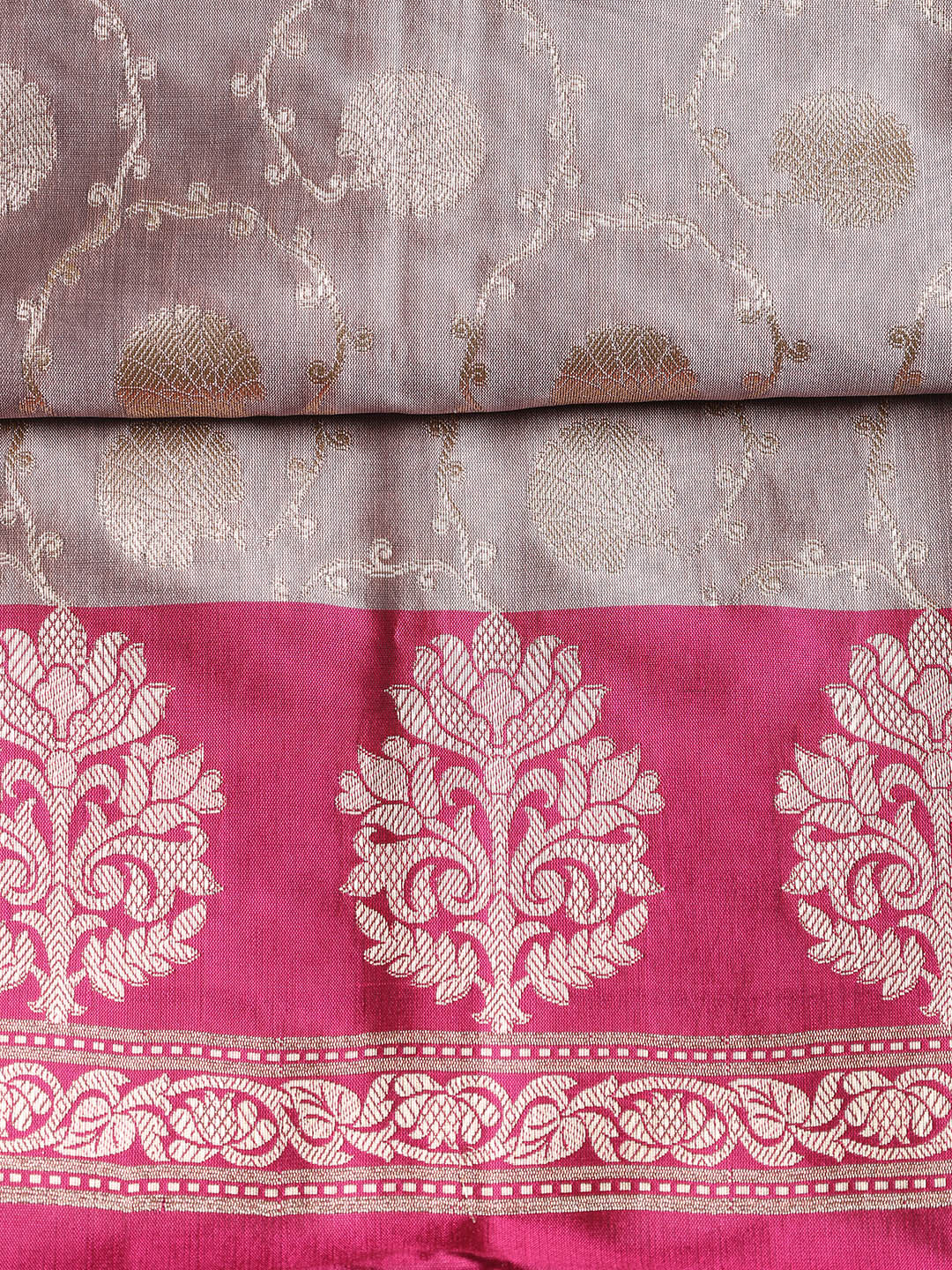 Woven Banarasi Chanderi Unstitched Suit With Dupatta