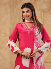 Printed Muslin Kurta With Pants & Dupatta