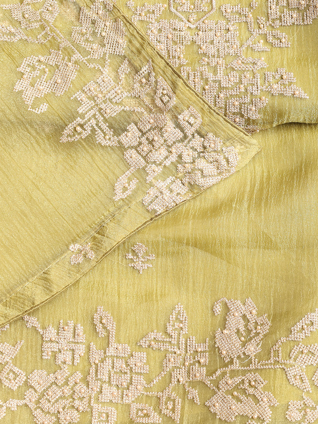 Embroidered Tissue Unstitched Suit With Dupatta