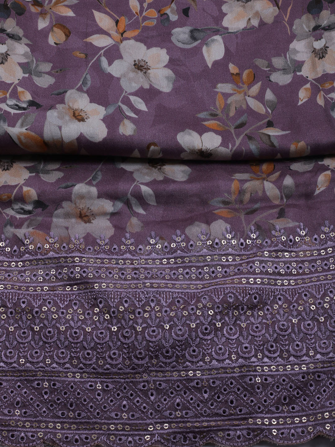 Printed Cotton Blend Unstitched Suit With Dupatta