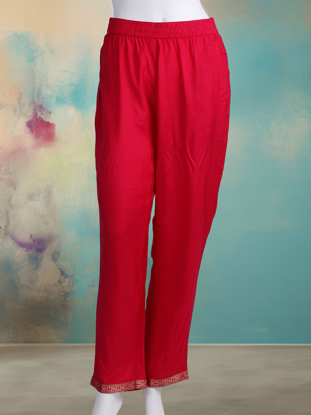 Embroidered Banarasi Kurta With Pant & Dupatta