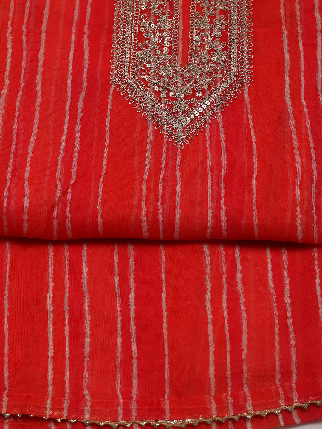 Embroidered Organza Unstitched Suit With Dupatta