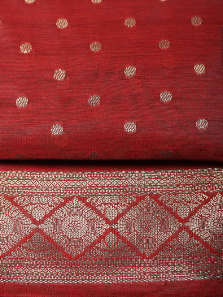 Woven Design Chanderi Unstitched Suit With Pant &amp; Dupatta