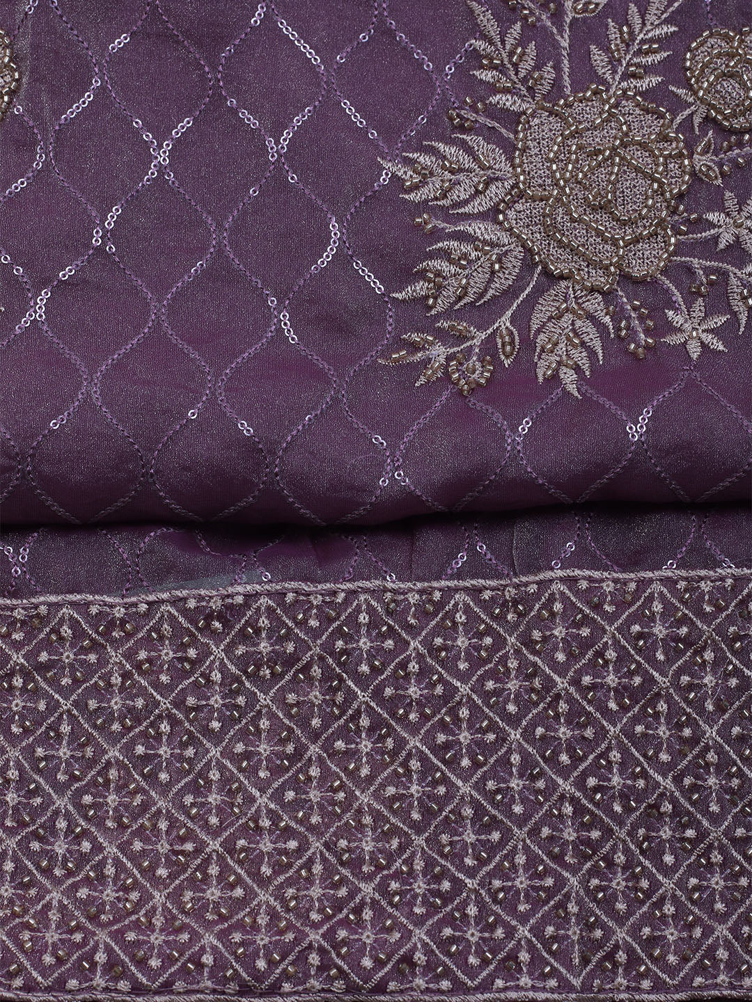Embroidered Tissue Unstitched Suit With Dupatta