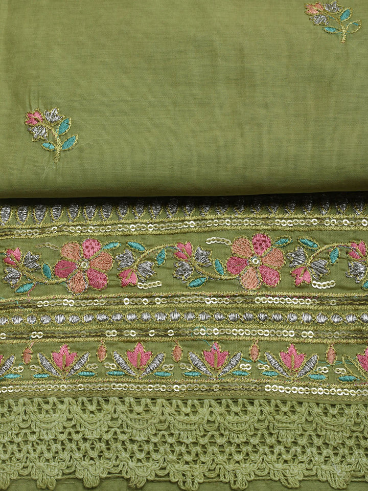 Embroidered Organza Unstitched Suit With Dupatta