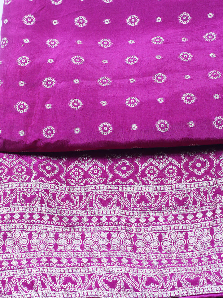Embroidered Art Silk Unstitched Suit Piece With Dupatta