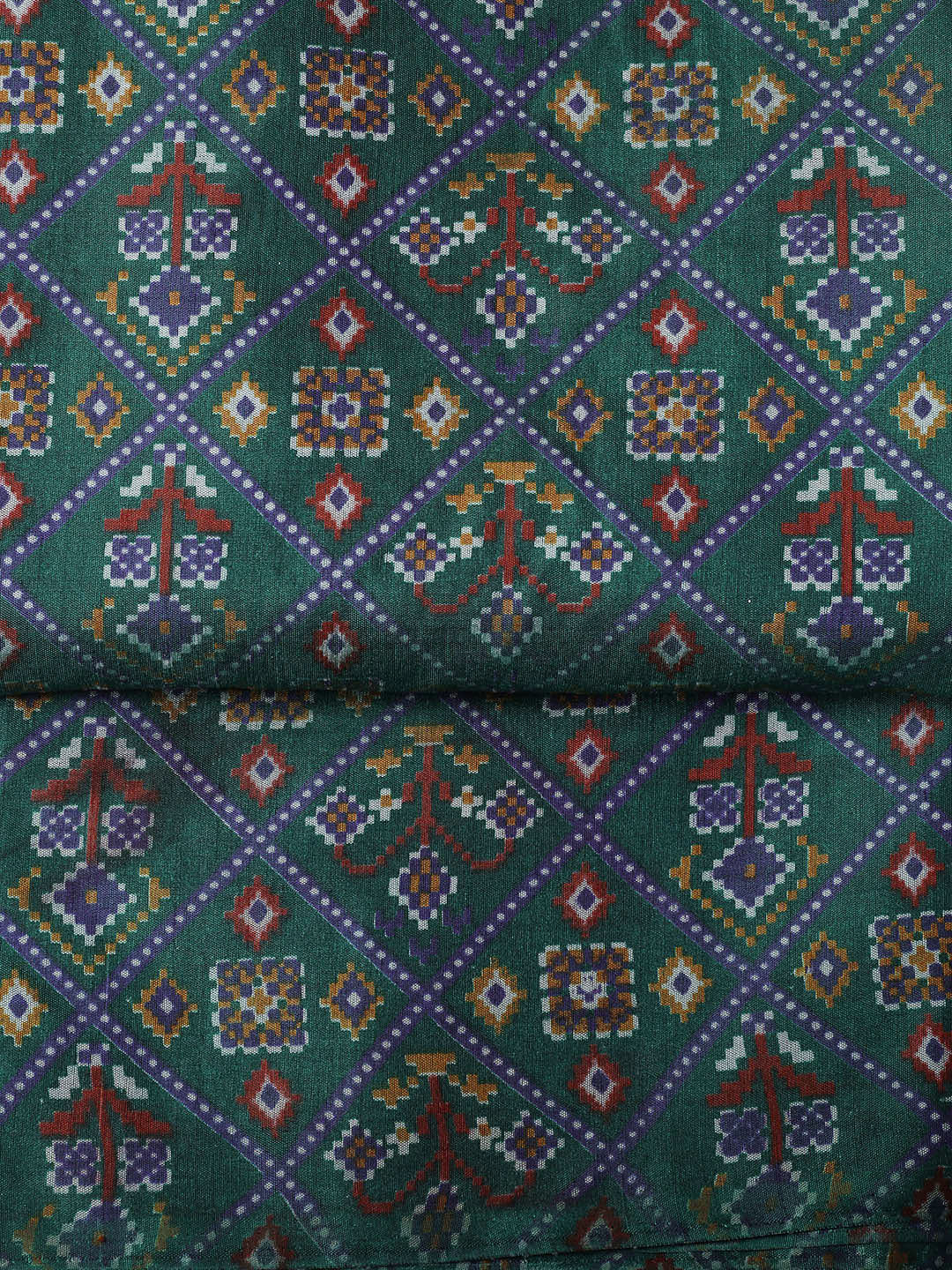Printed Chanderi Unstitched Suit With Dupatta