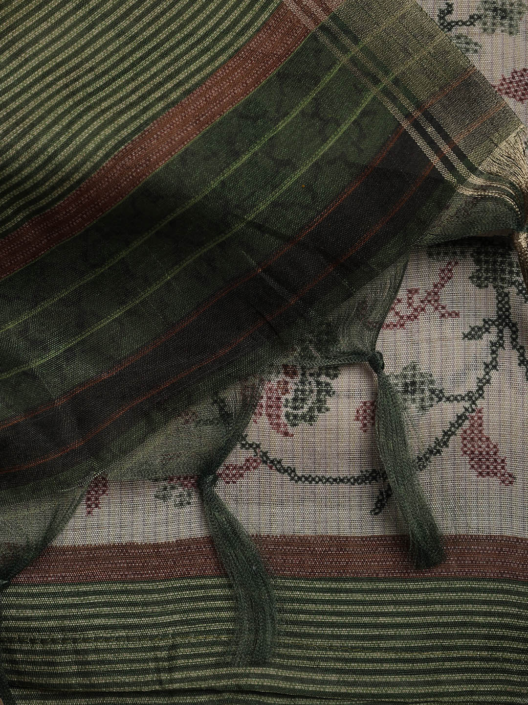 Embroidered Chanderi Unstitched Suit Piece With Dupatta