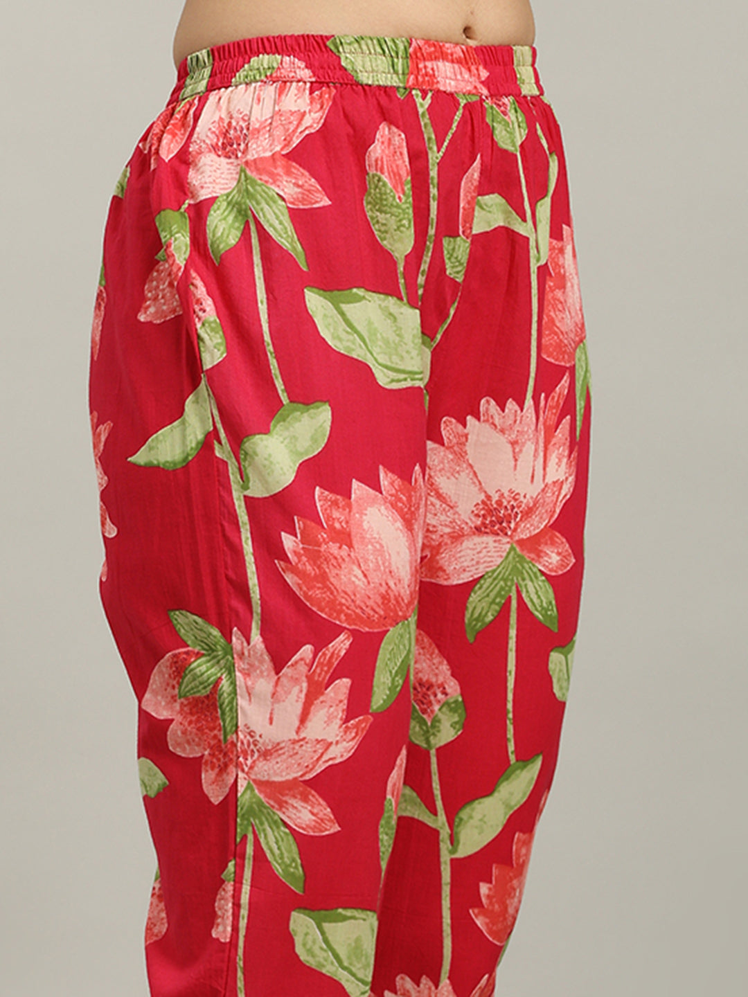 Printed Cotton Blend Kurta With Pants