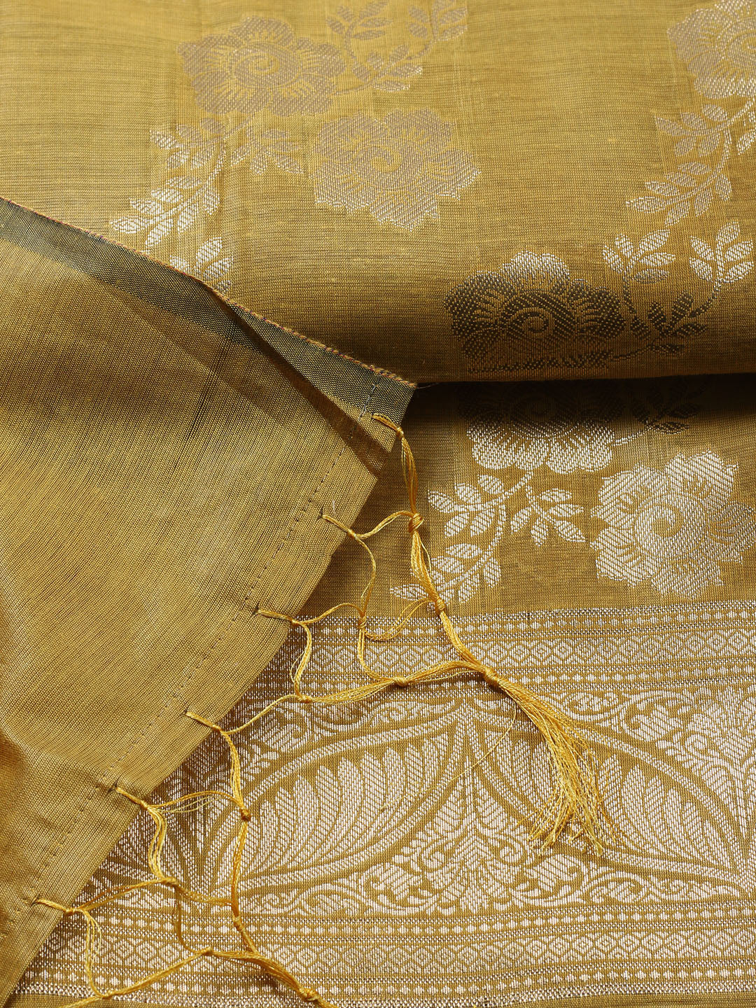 Banarasi Chanderi Unstitched Suit With Pant &amp; Dupatta