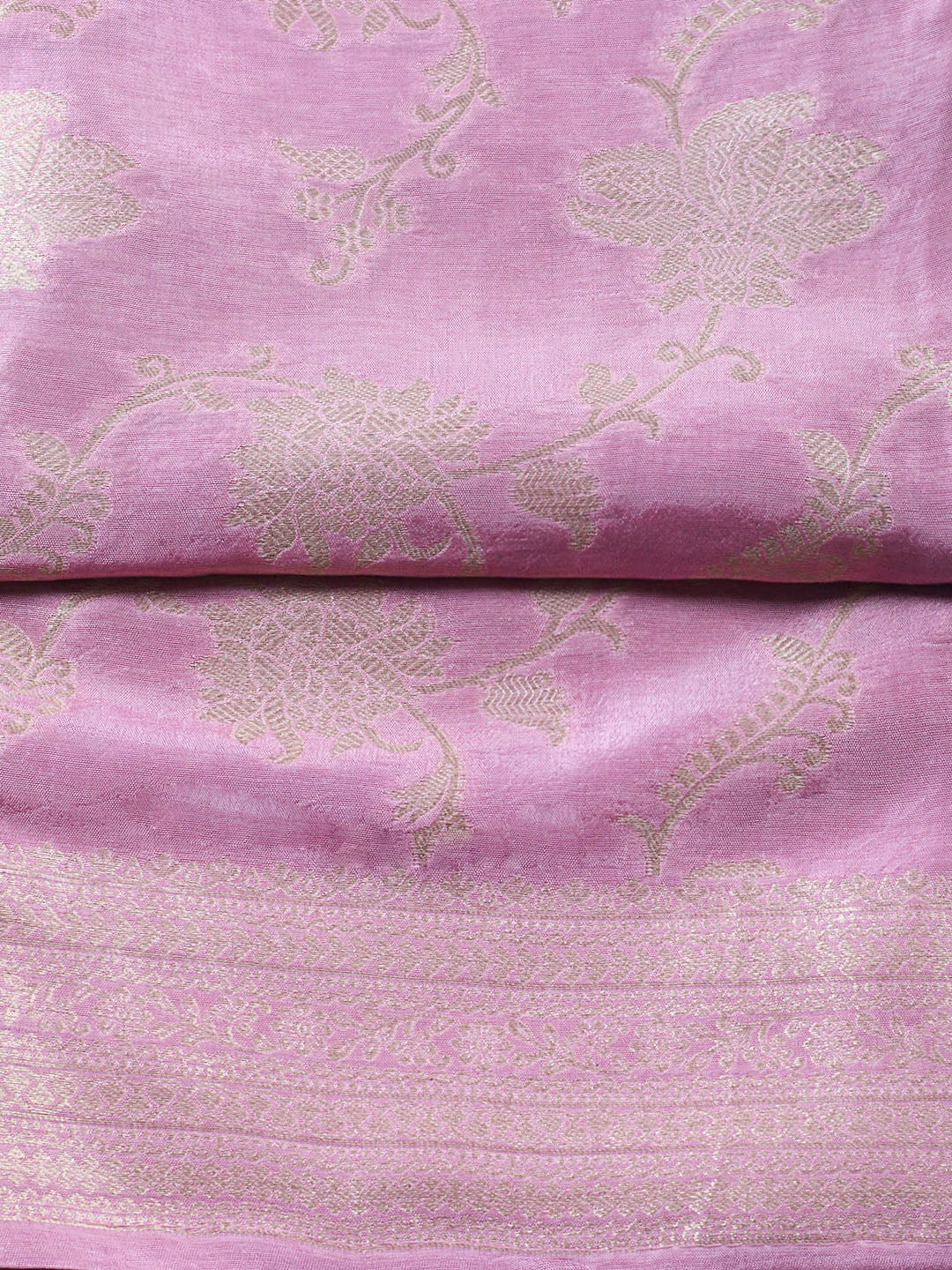 Woven Design Chanderi Unstitched Suit With Pant Dupatta