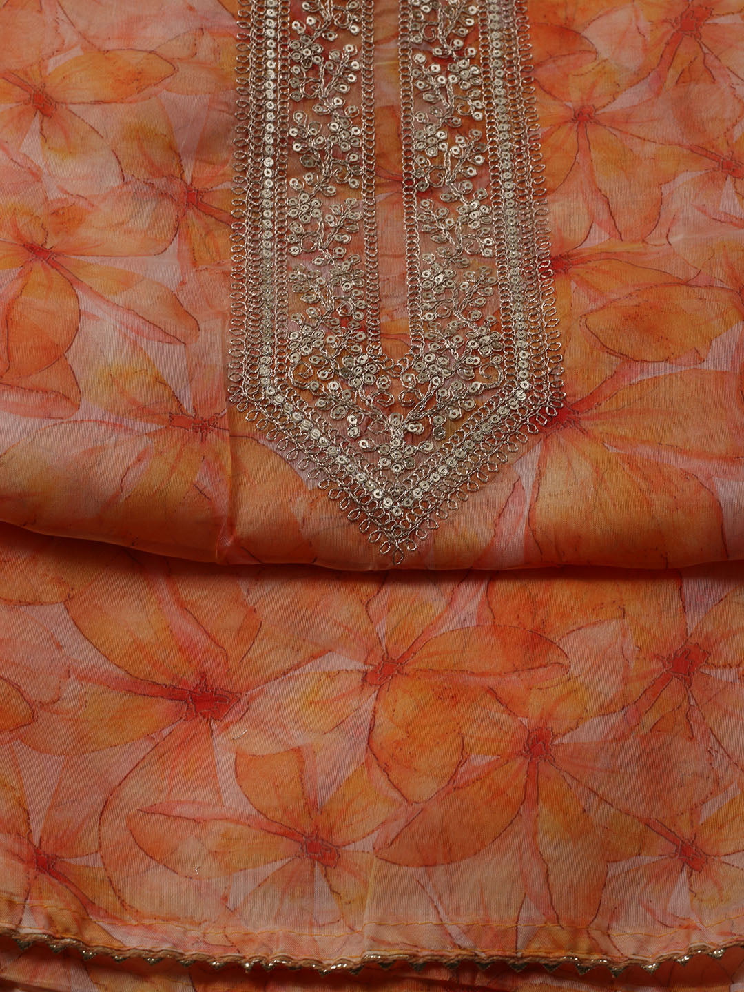 Zari Jaal Art Silk Unstitched Suit With Dupatta