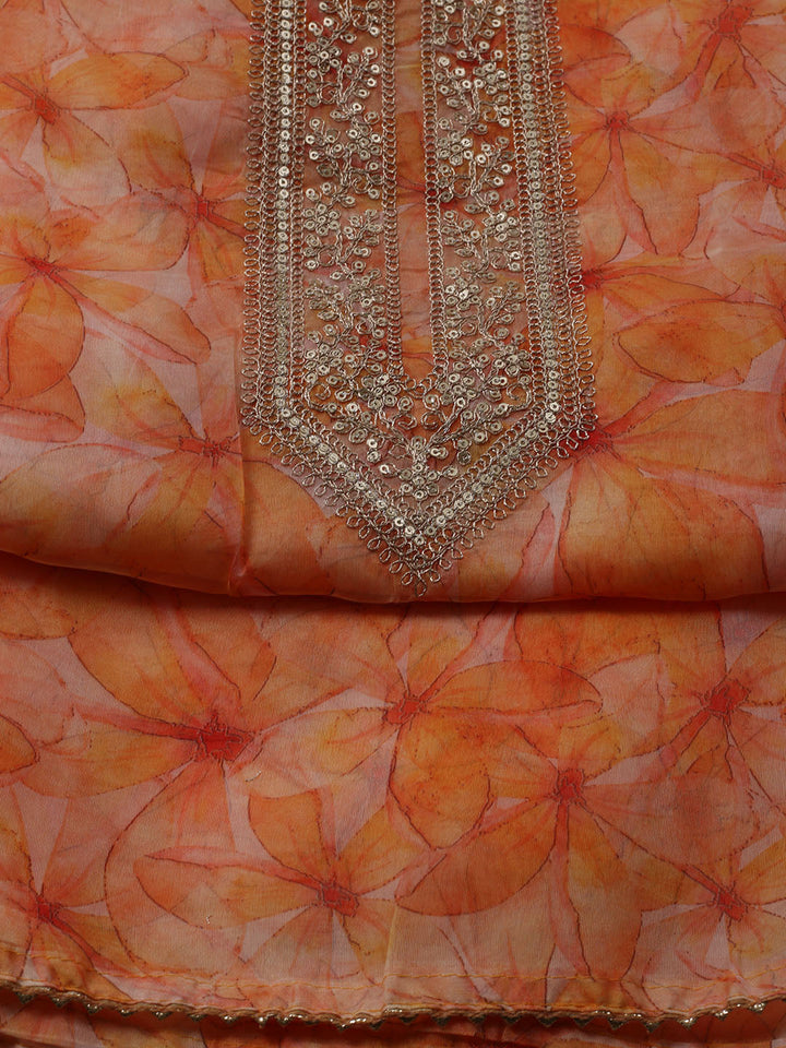 Zari Jaal Art Silk Unstitched Suit With Dupatta